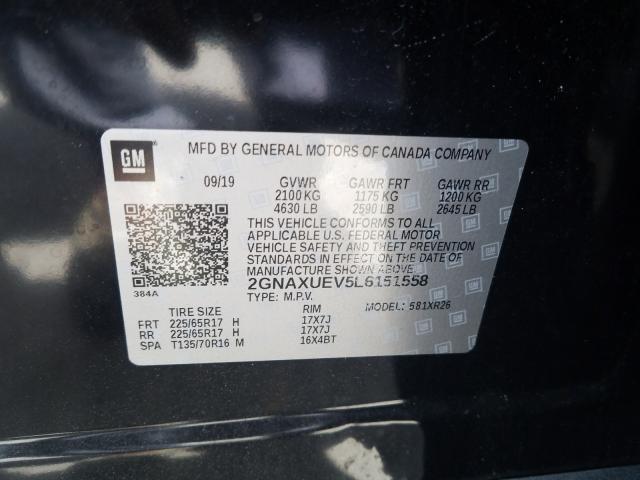 2020 CHEVROLET EQUINOX LT 2GNAXUEV5L6151558