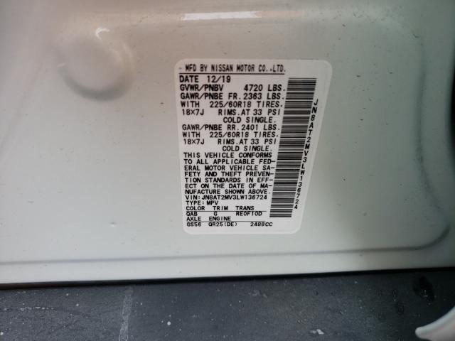2020 NISSAN ROGUE S JN8AT2MV3LW136724