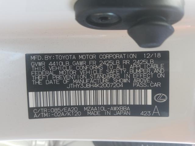 2019 LEXUS UX 200 JTHY3JBH4K2007204