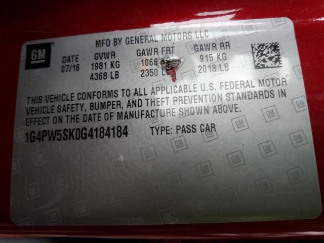 2016 BUICK VERANO SPO 1G4PW5SK0G4184184