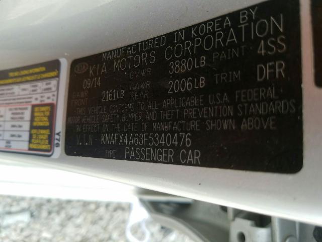2015 KIA FORTE LX KNAFX4A63F5340476