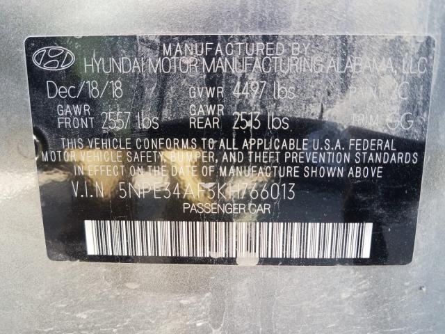 2019 HYUNDAI SONATA LIM 5NPE34AF5KH766013