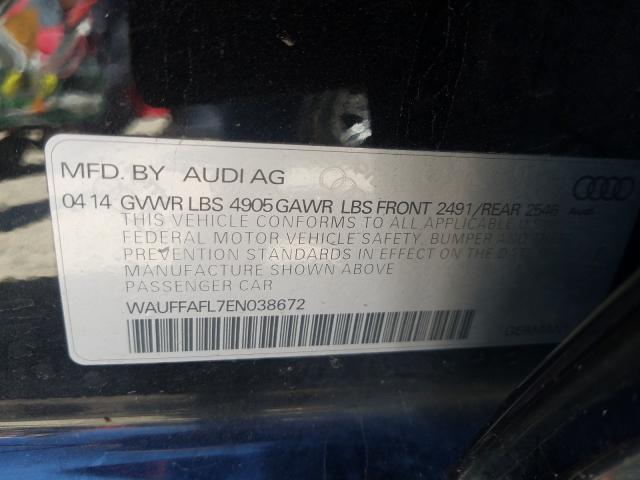 2014 AUDI A4 PREMIUM WAUFFAFL7EN038672