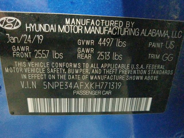 2019 HYUNDAI SONATA LIM 5NPE34AFXKH771319