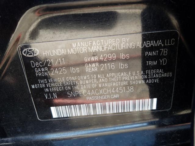 2012 HYUNDAI SONATA SE 5NPEC4ACXCH445138