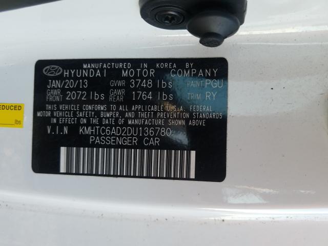 2013 HYUNDAI VELOSTER KMHTC6AD2DU136780