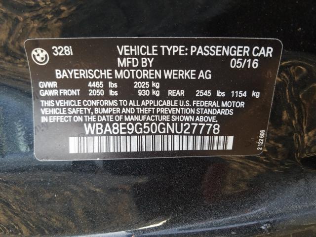 2016 BMW 328I WBA8E9G50GNU27778