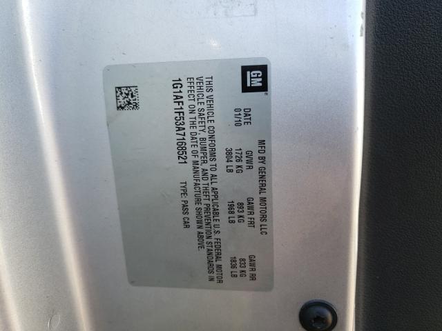 2010 CHEVROLET COBALT 2LT 1G1AF1F53A7168521