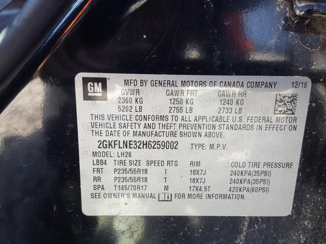 2017 GMC TERRAIN SL 2GKFLNE32H6259002