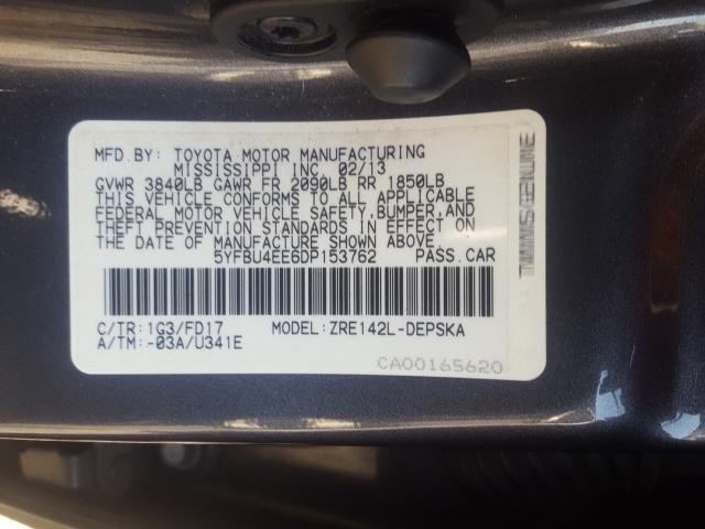 2013 TOYOTA COROLLA BA 5YFBU4EE6DP153762