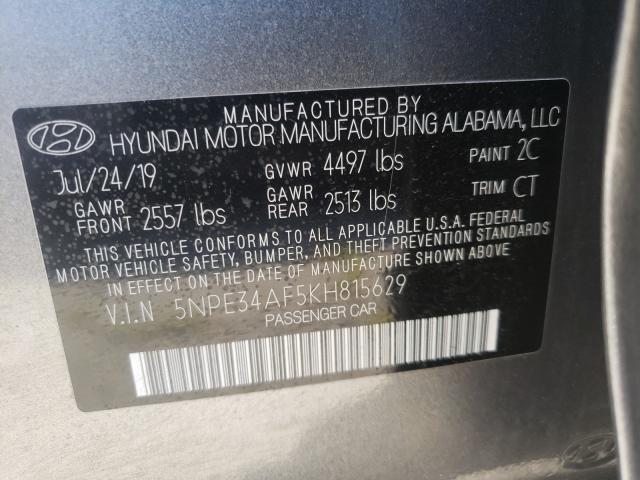 2019 HYUNDAI SONATA LIM 5NPE34AF5KH815629