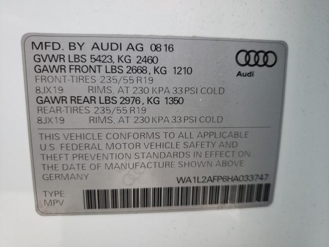 VIN WA1L2AFP6HA033747 2017 Audi Q5, Premium Plus no.10