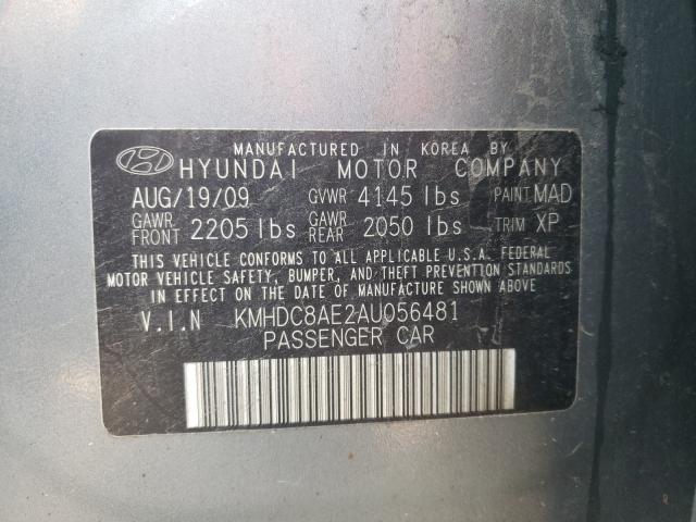 2010 HYUNDAI ELANTRA TO KMHDC8AE2AU056481