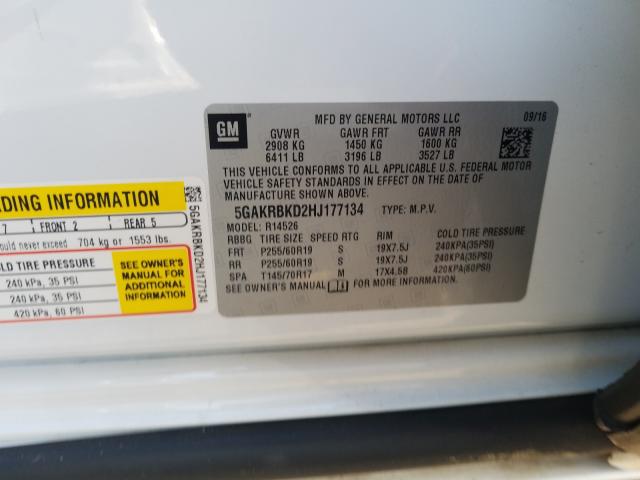 2017 BUICK ENCLAVE 5GAKRBKD2HJ177134