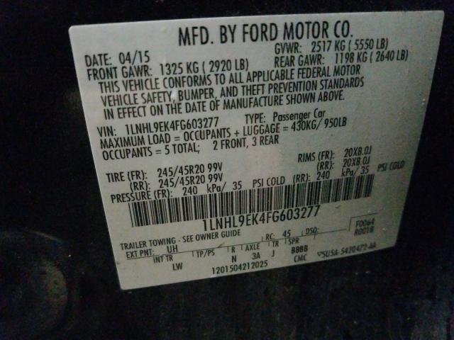 2015 LINCOLN MKS 1LNHL9EK4FG603277