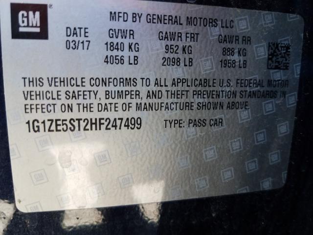 2017 CHEVROLET MALIBU LT 1G1ZE5ST2HF247499