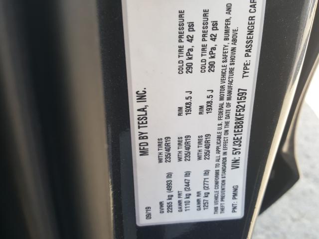 2019 TESLA MODEL 3 5YJ3E1EB8KF521597