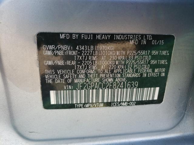 2015 SUBARU XV CROSSTR JF2GPACC2F8241639