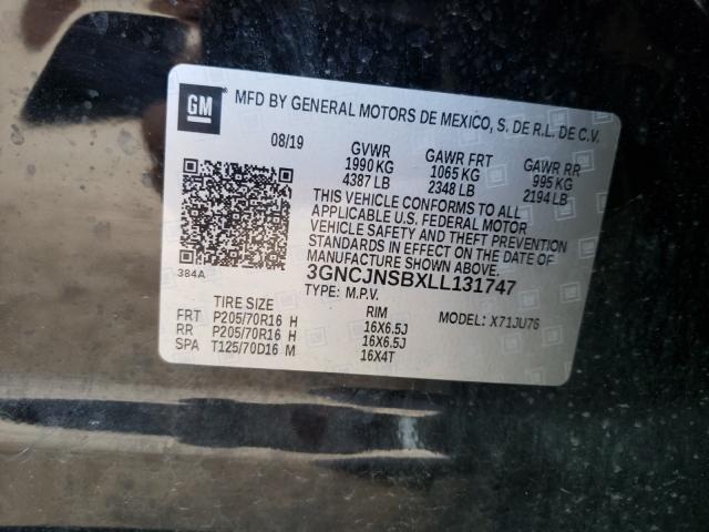 2020 CHEVROLET TRAX LS 3GNCJNSBXLL131747
