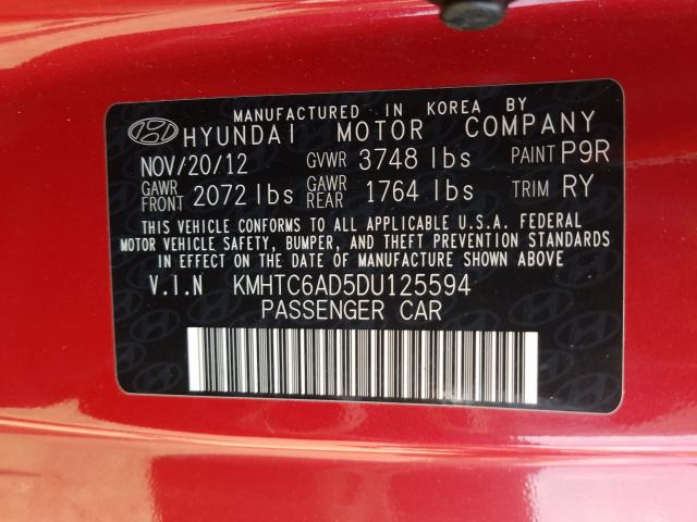 2013 HYUNDAI VELOSTER KMHTC6AD5DU125594