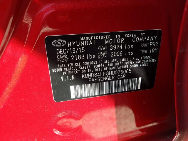 2017 HYUNDAI ELANTRA KMHD84LF8HU076065