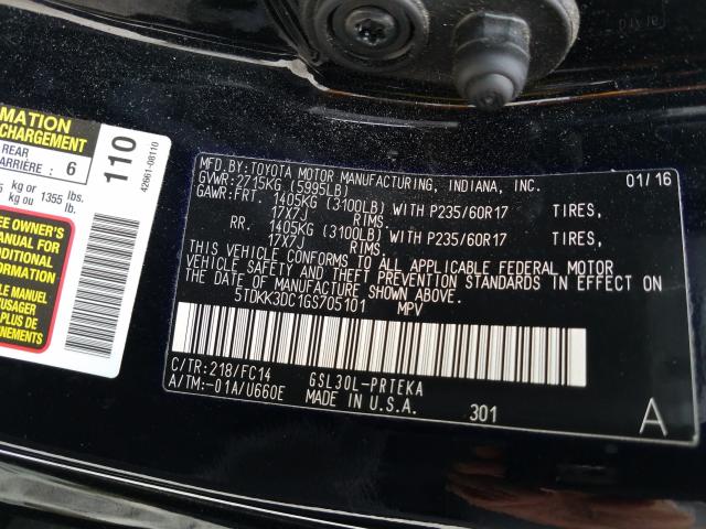 2016 TOYOTA SIENNA LE 5TDKK3DC1GS705101