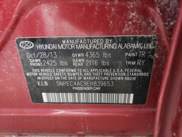 2014 HYUNDAI SONATA SE 5NPEC4AC9EH839653