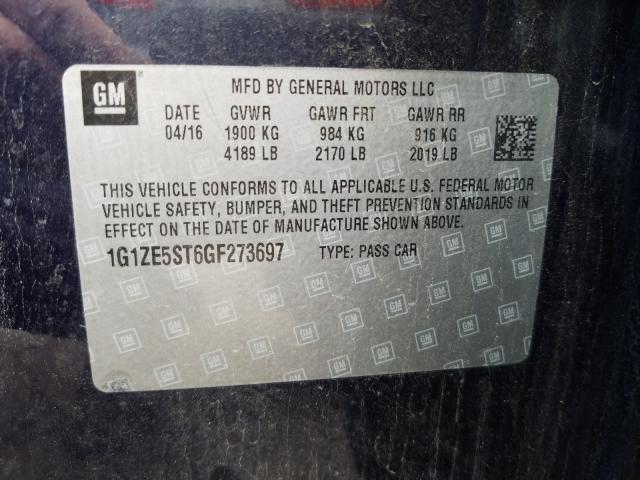 2016 CHEVROLET MALIBU LT 1G1ZE5ST6GF273697