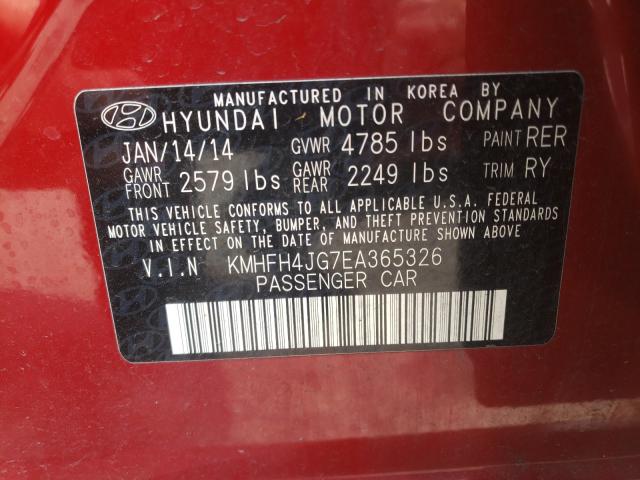 2014 HYUNDAI AZERA GLS KMHFH4JG7EA365326