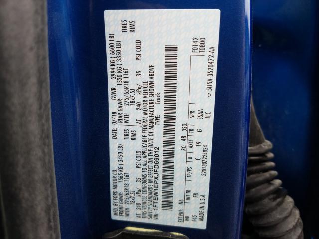 2018 Ford F150 Supercrew VIN: 1FTEW1EPXJFD69012 Lot: 48596370