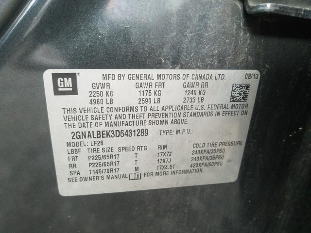 2013 CHEVROLET EQUINOX LS 2GNALBEK3D6431289