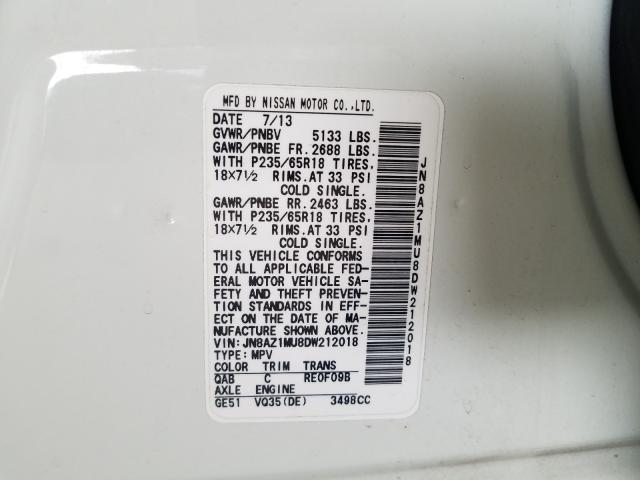 2013 NISSAN MURANO S JN8AZ1MU8DW212018