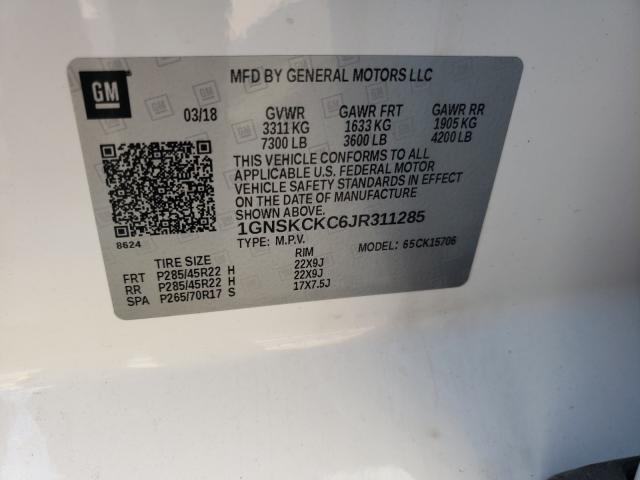 2018 CHEVROLET TAHOE K150 1GNSKCKC6JR311285