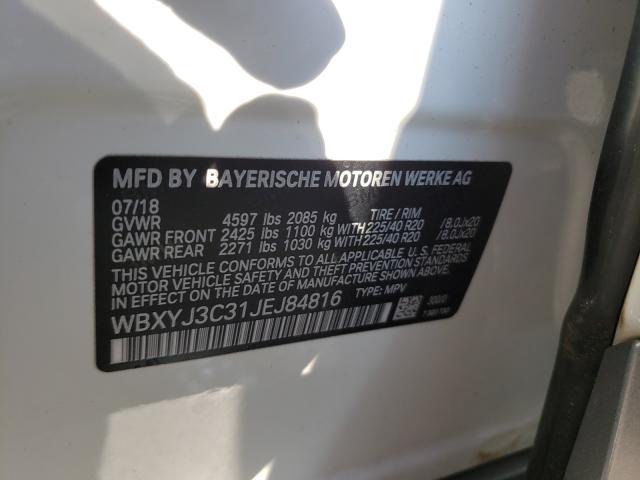 VIN WBXYJ3C31JEJ84816 2018 BMW X2, Sdrive28I no.10