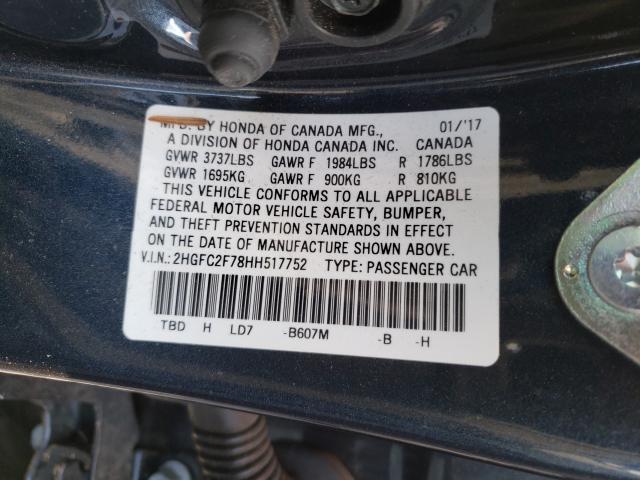 2017 HONDA CIVIC EX 2HGFC2F78HH517752