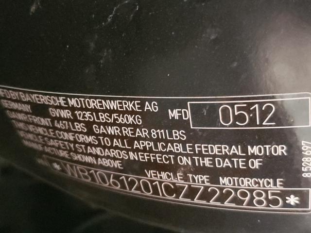 2012 BMW K1600 GTL WB1061201CZZ22985