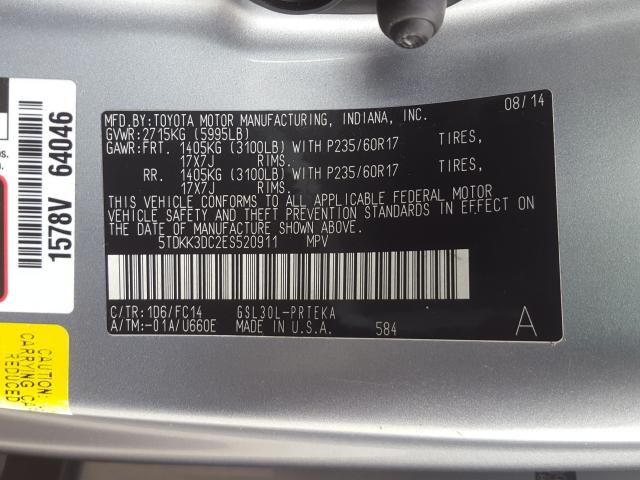 2014 TOYOTA SIENNA LE 5TDKK3DC2ES520911