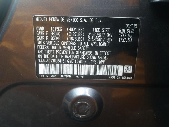 2016 HONDA HR-V EX 3CZRU5H51GM713855