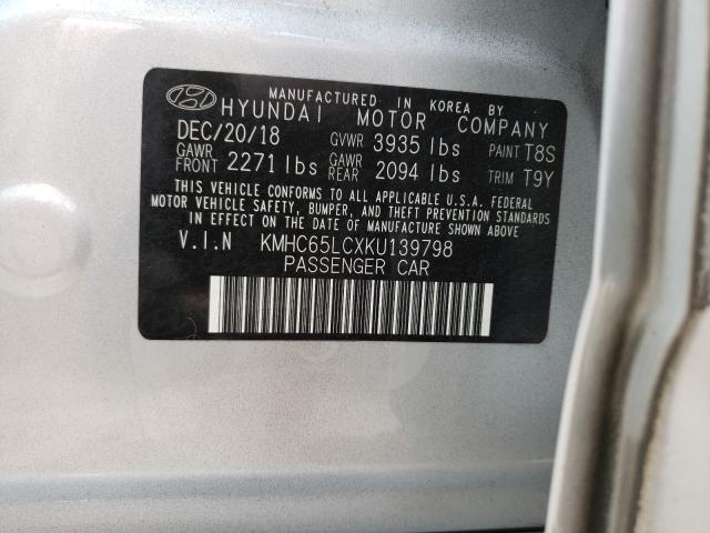 2019 HYUNDAI IONIQ BLUE KMHC65LCXKU139798
