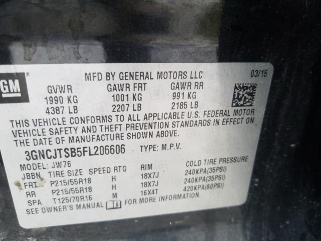 2015 CHEVROLET TRAX LTZ 3GNCJTSB5FL206606