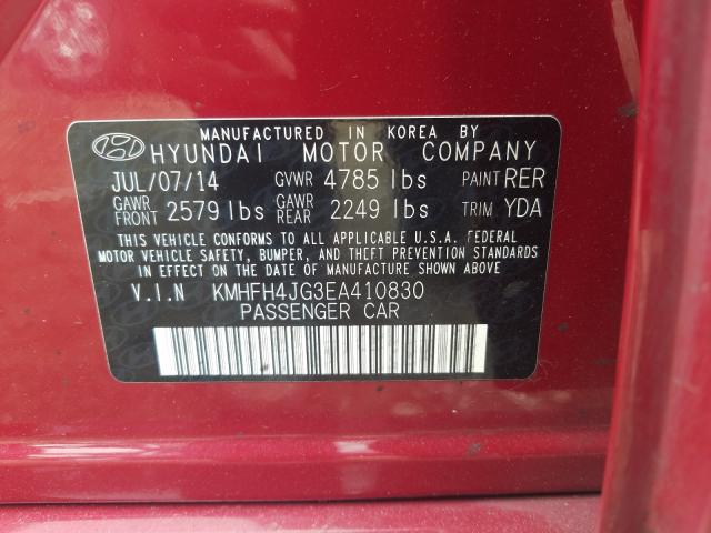 2014 HYUNDAI AZERA GLS KMHFH4JG3EA410830
