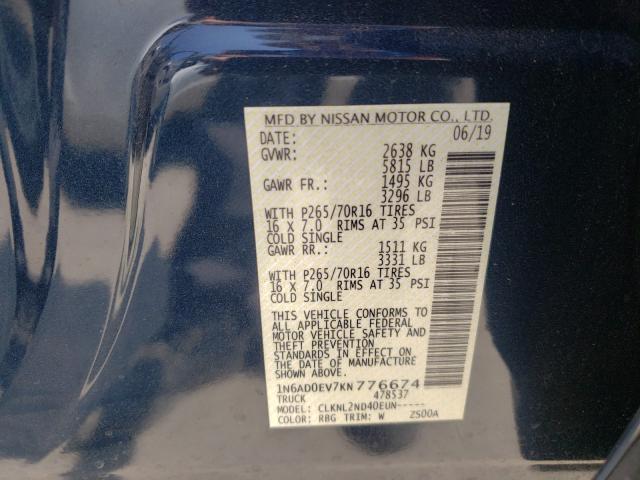 2019 NISSAN FRONTIER S 1N6AD0EV7KN776674