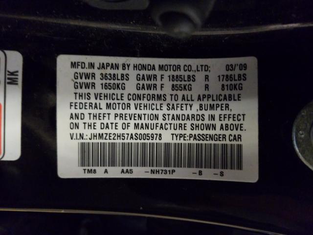 2010 HONDA INSIGHT LX JHMZE2H57AS005978