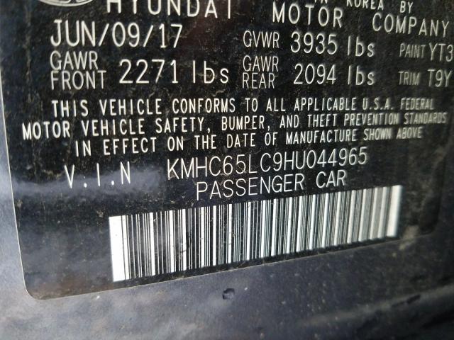 2017 HYUNDAI IONIQ BLUE KMHC65LC9HU044965