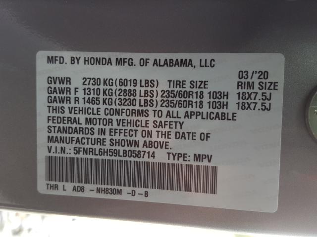 2020 HONDA ODYSSEY EX 5FNRL6H59LB058714