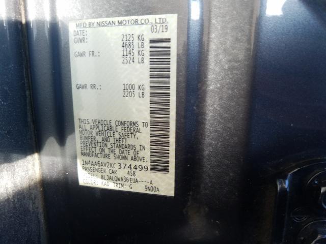 2019 NISSAN MAXIMA 1N4AA6AV2KC374499