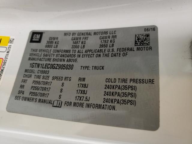 2016 GMC SIERRA C15 - 1GTN1LEC0GZ905030