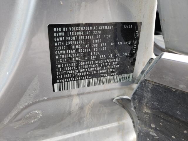 2017 VOLKSWAGEN TIGUAN WOL WVGSV7AX2HK019952