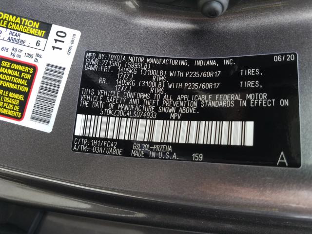 2020 TOYOTA SIENNA LE 5TDKZ3DC4LS074933
