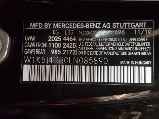 2020 MERCEDES-BENZ CLA 250 W1K5J4GB0LN085890